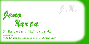 jeno marta business card